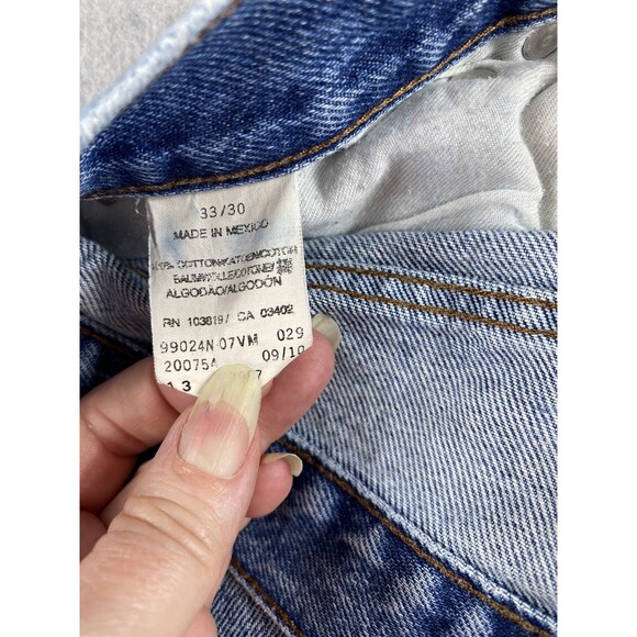 Harley Davidson Jeans Mens 31x29 Blue Denim Light Wash Straight Stains Tag 33x30 - Picture 13 of 16